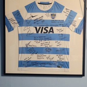 RUGBY SIGNED JERSEY VISA GLASS Framed
