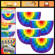 4PCS Rainbow Pride Bunting Flags 3x1.5 Ft LGBT Banner for Yard Garden Party Deco