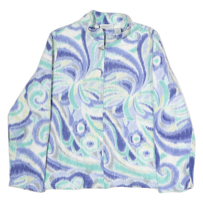ALFRED DUNNER Damen Jacke blau & grün Polyester Reißverschluss S bedrucktes Muster