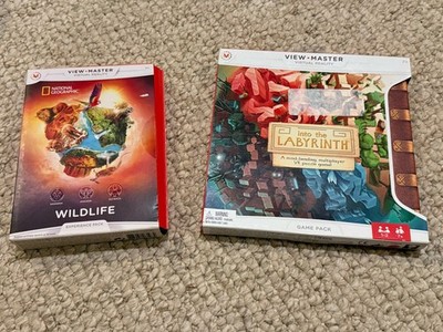 New View Master Virtual Reality Lot Of 2 Nat Geo Wildlife & Into The Labyrinth
