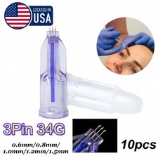 10Pcs Crystal Microneedles 34G 3Pin Needles T...