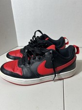 Nike Court Borough Low 2 GS Boys Size 5Y Black Red Shoes BQ5448-007