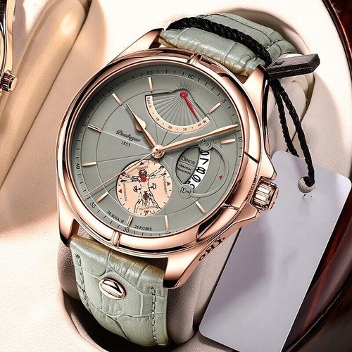 Luxury Men's Watches Calendar Classic Waterproof Watch Quartz Leather Men Gifts - Picture 14 of 20