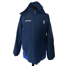 Glasgow Rangers Diadora Jacket Mens size XL Blue Padded Bench Rain Jacket