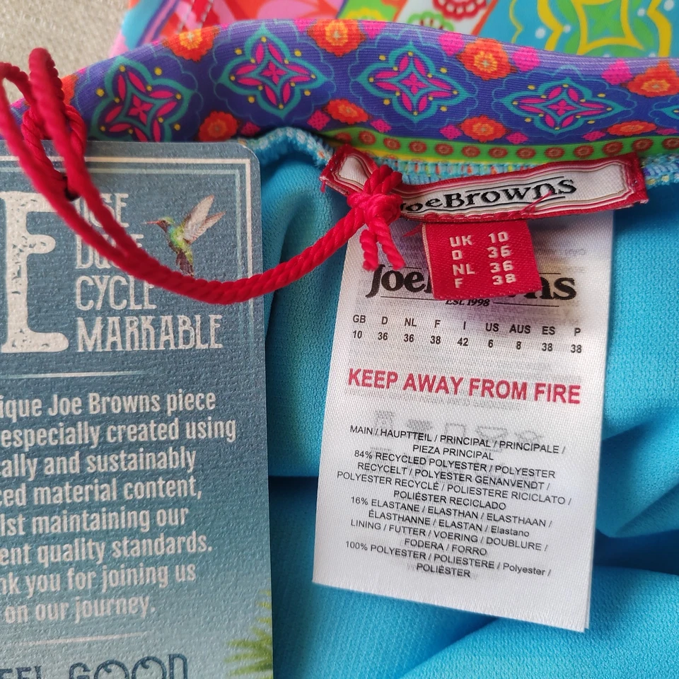 Joe Brown's Tassel Trim Wrap Swim Skirt UK 10 Multicoloured Bikini Bottoms - Image 3 of 4