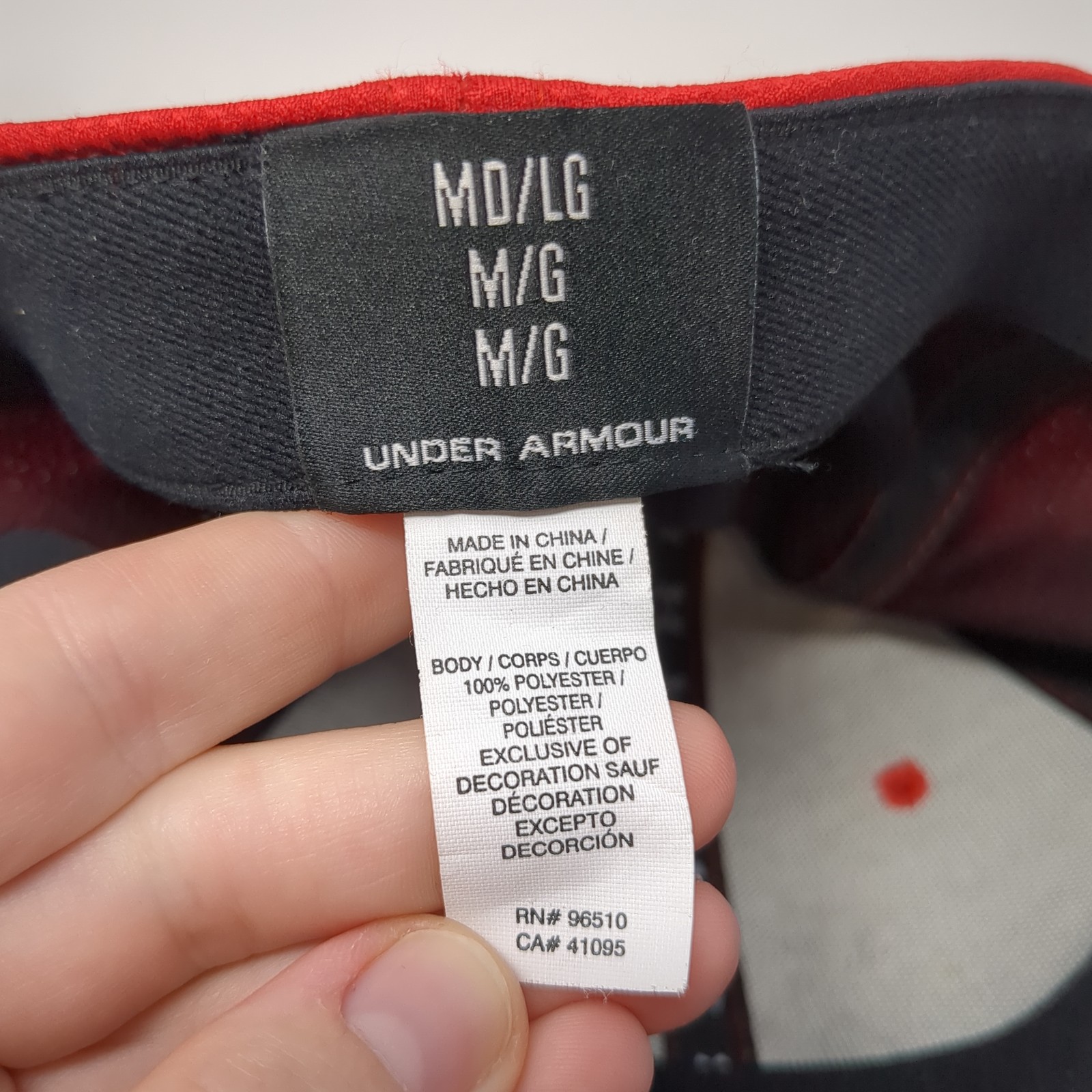 Under Armour Fitted Hat Solid Red Large Embroider… - image 9