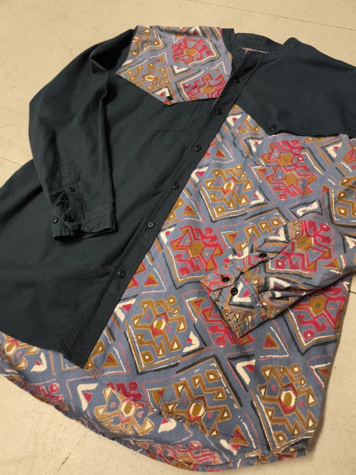 Vintage Saddlebrook Westernwear Shirt Mens XL Aztec Southwest Pattern - Image 2 of 4