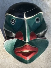 CLASSIC NORTHWEST COAST DESIGN, "WOODS WOMAN" CARVED WOODEN MASK,  WY-1124*08440
