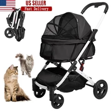 Durable Pet Stroller Small Medium Dogs Cats Easy Assembly Lightweight Design New