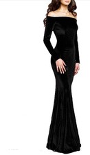 Elegant Black Off-Shoulder Evening Gown