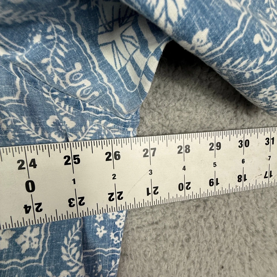 Лот из 2 Reyn Spooner гавайская рубашка мужская XXL синий белый цветочный принт на пуговицах - Изображение 4 из 4