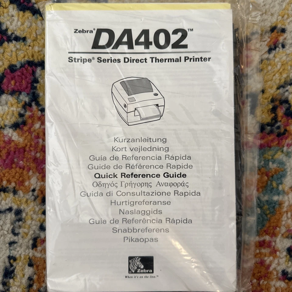 Zebra DA402 Stripe Series Direct Thermal Label Printer Users Guide - SEALED - Image 2 of 3
