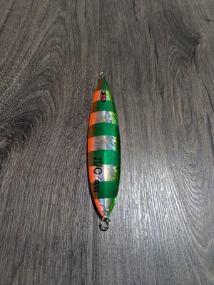TJC400-001 Slow Pitch Jig: Green, Orange & Silver with Glow AKA ''The Goblin''