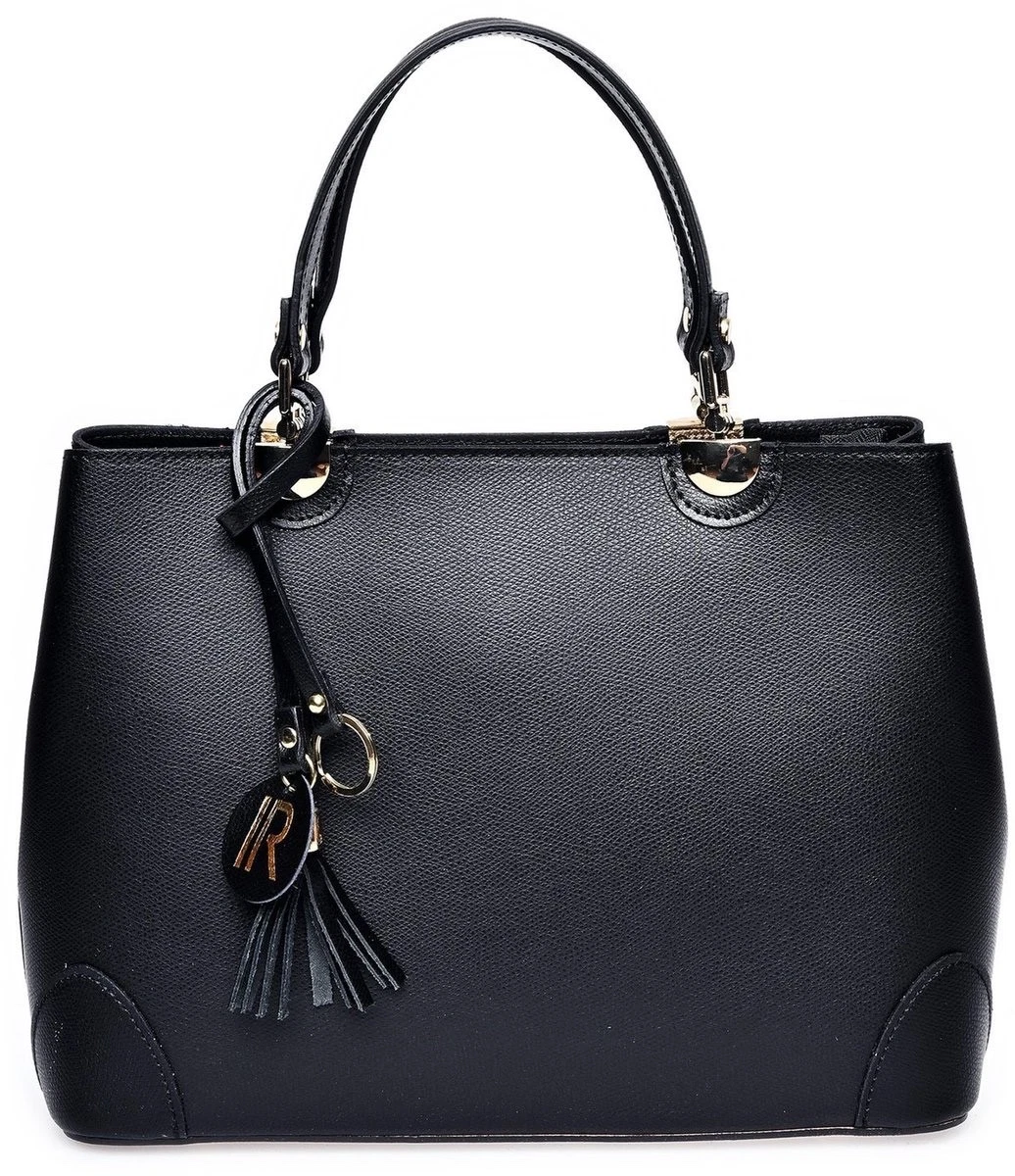 Anna Luchini Women's Handbag, SS25 IR 462 Black Italian Handbag