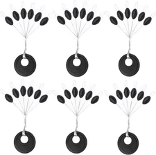 720Pcs Fishing Rubber Bobber Stoppers, 6 in 1 Bobber Stops, Black Oval Floats Si
