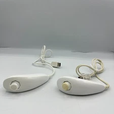 Cosmetic Damage Lot of 2 Nintendo Wii Nunchuck White OEM Authentic Tested Works