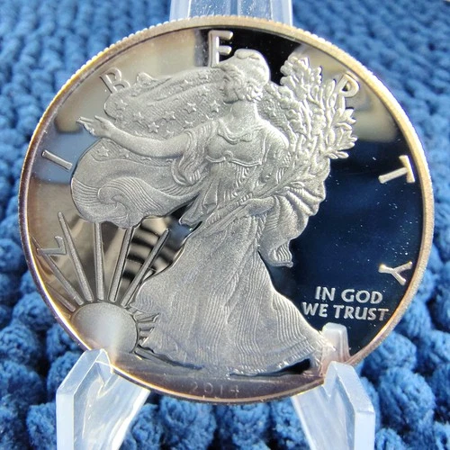 2014-W Proof American Silver Eagle $1 - 1 Troy oz -.999 Fine Silver - BU Toned