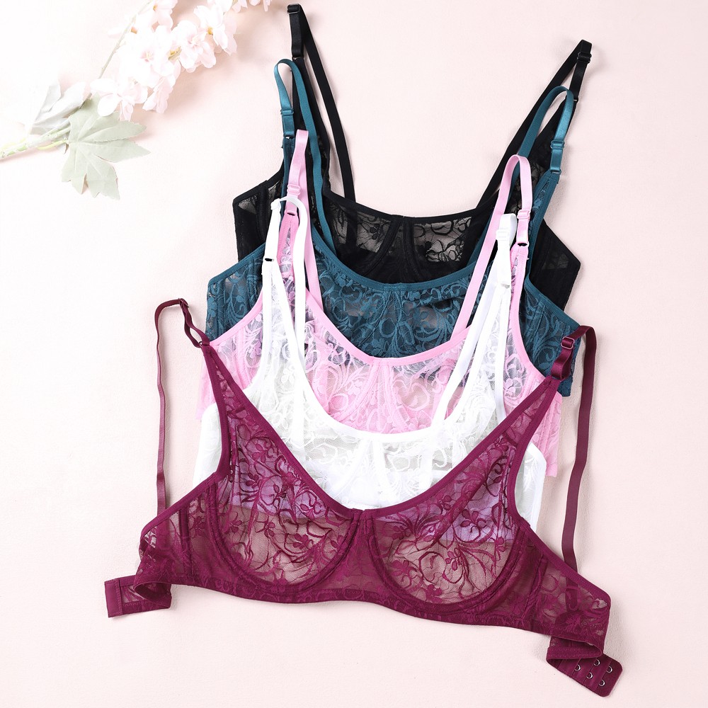 PCS See Through Ladies Bras Ultra-thin Lace Brassiere Sexy