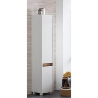 Hochschrank Badschrank Schrank Mehrzweckschrank Badezimmer Flur Weiß Eiche