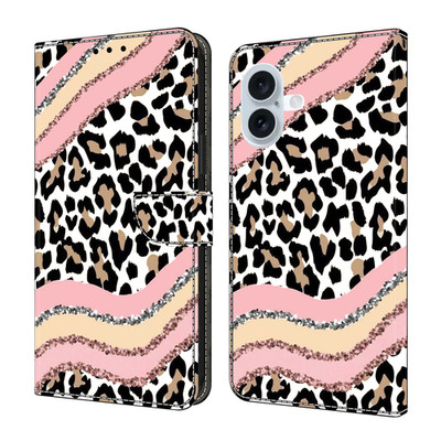 Leopard print Card Wallet Case For Various Phone Bag Moon Flip Stand Cover Women