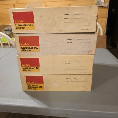 EASTMAN KODAK COMPANY LOT OF FOUR CAROUSEL 140 SLIDE TRAY EKTAGRAPHIC