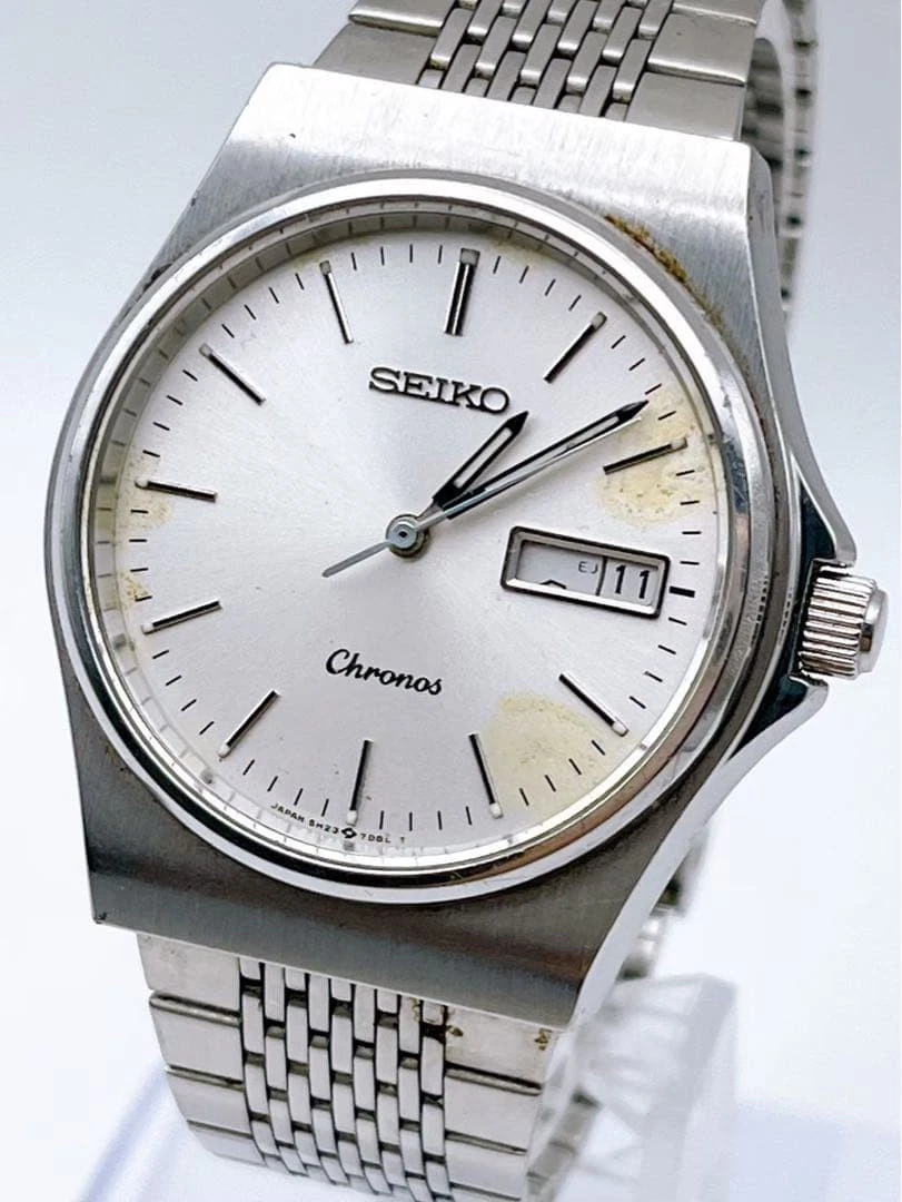 【昭和レトロ・稼働品】80s SEIKO クロノス 5H23 梨地盤 seiko 5h23 products for sale | eBay