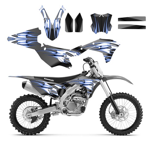2017 2018 2019 KX250f KXF250 graphics kit for Kawasaki #1500 Blue