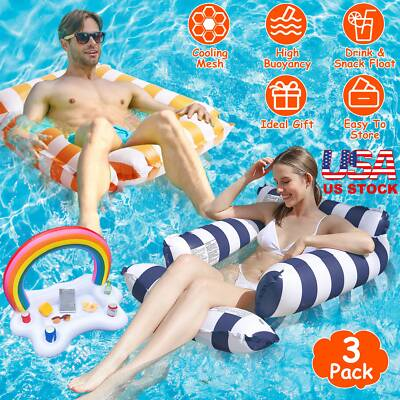 #ad #ad Inflatable Floating Pool Beach Hammock Lounge Chair Water Swimming Pool Party