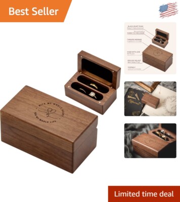 Compact Wooden Ring Bearer Box My Whole Heart Design for