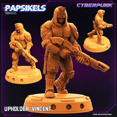 Upholder Vincent 3D Print Resin Miniature | Sci fi Cyberpunk Papsikel