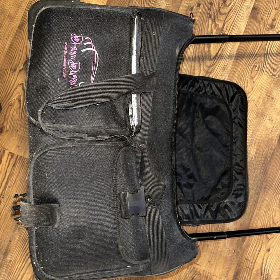 DREAM DUFFEL Large Black Bag Dance Luggage with Retractable Hanging