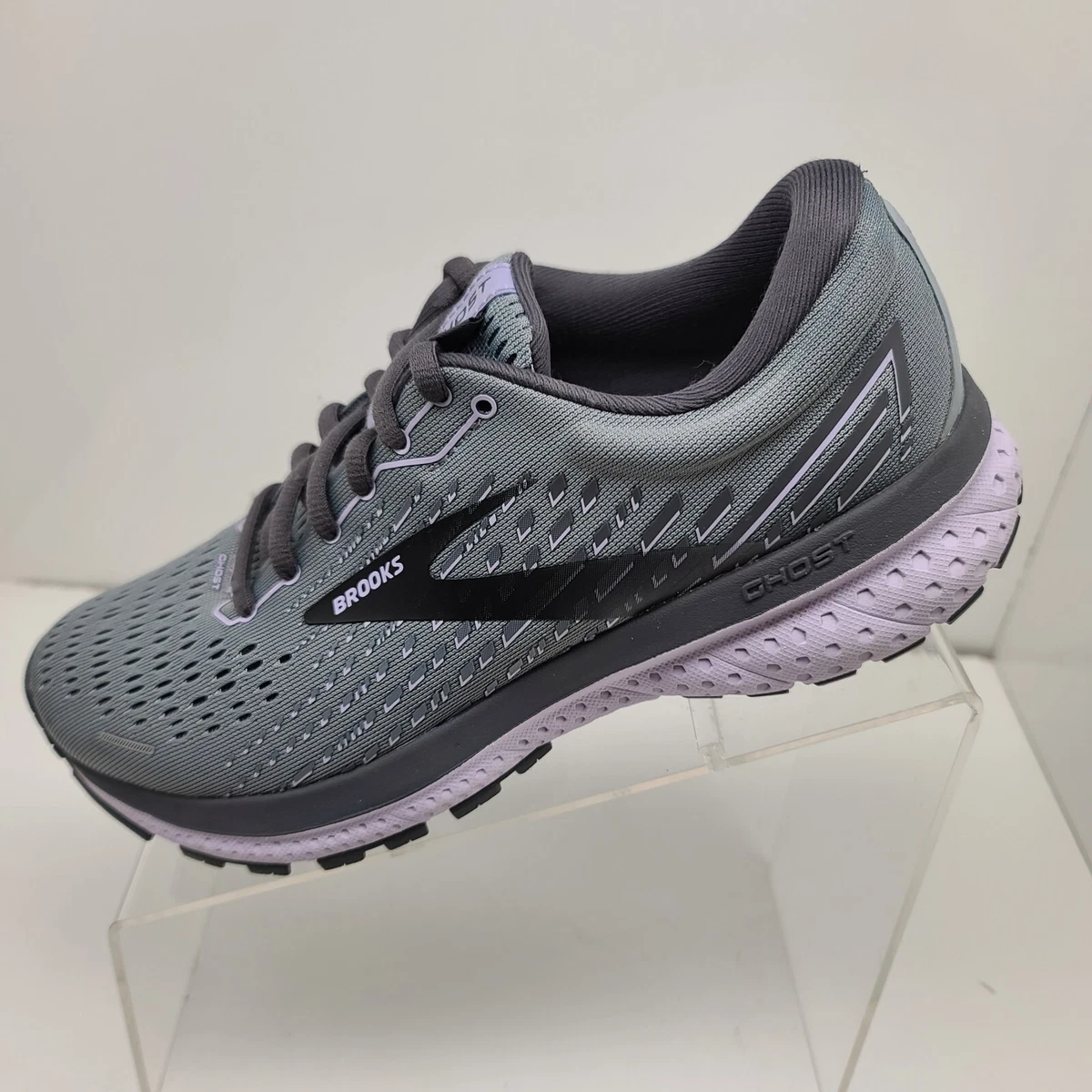 Brooks Womens Ghost 13 Running Shoes Grey Blackened Pearl Purple 7.5 B 130