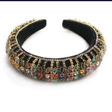 Boroque luxury wide colorful headband, Luxury head hoop headband