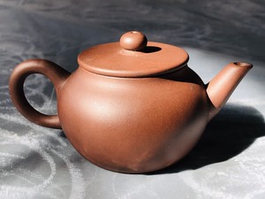 Antique Miniature Chinese Red Clay Pottery Yixing Teapot Signed Calligraphy