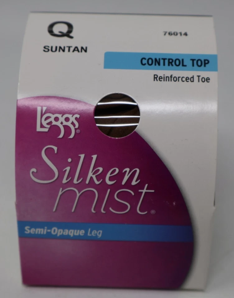 Meia-calça L'eggs Silken Mist Control Top perna semi opaca bronzeado 4 pares tamanho Q - Imagem 3 de 4