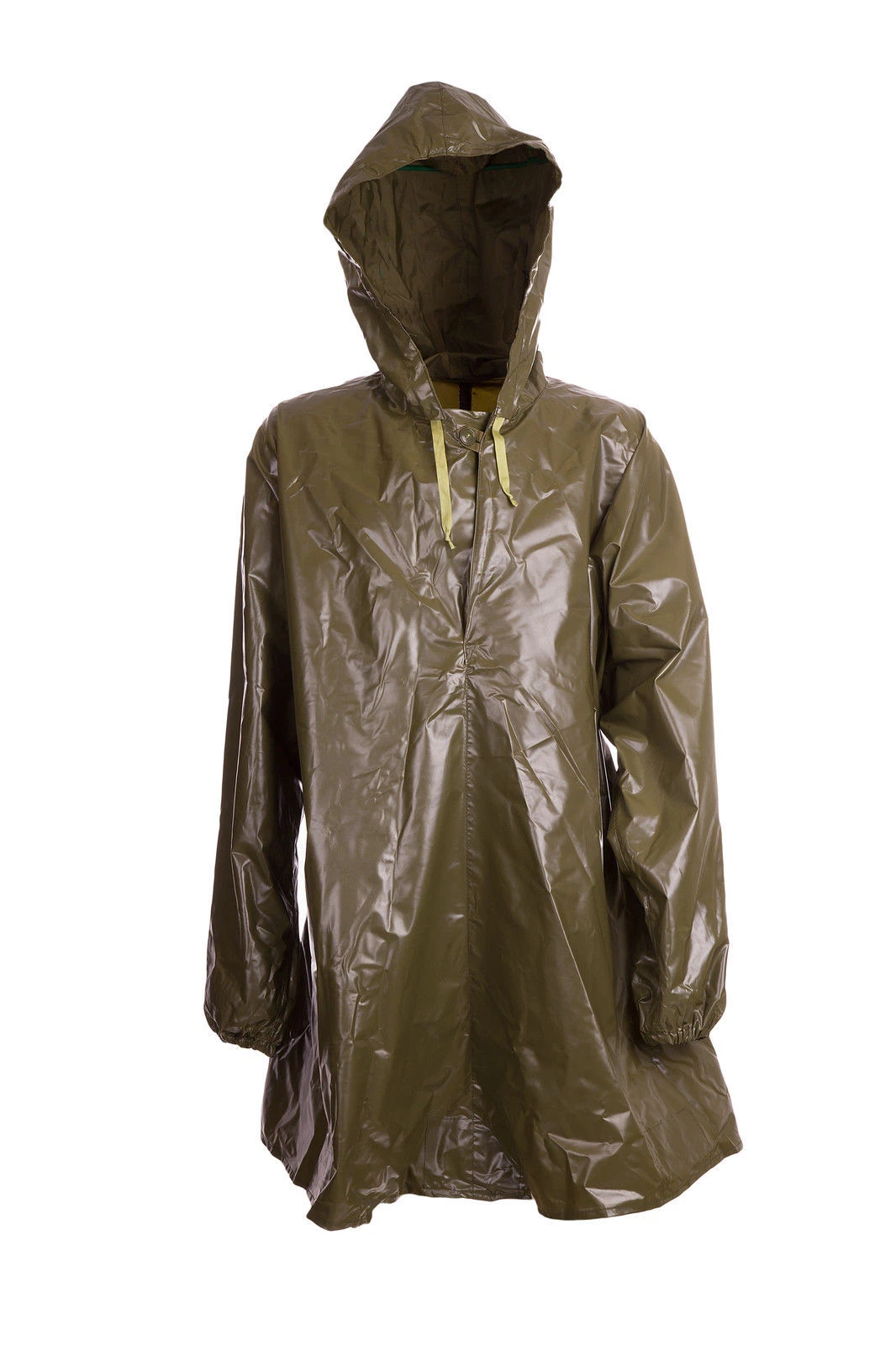 Poncho Waterproof Rubberized PVC Olive Green Hood Glastonbury NEW VTG Ex Army