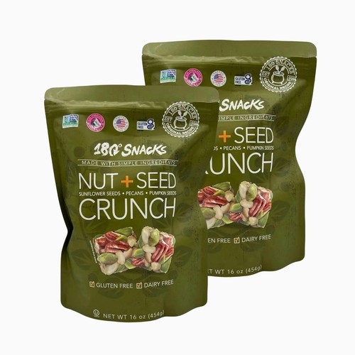 2 X 180 Snacks Nut Seed Crunch Sunflower Seeds, Pecans, Pumpkin Seeds