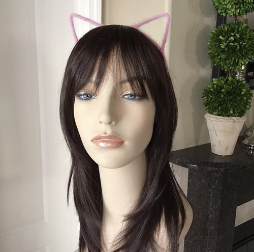 NEW Cat Ears Hair Headband Pink Fuzzy Kitten Halloween Party Costume Crafts Girl - Picture 12 of 12
