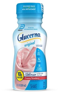 Glucerna Nutritional Shake, Creamy Strawberry   8-fl-oz, *Pack of 12 Bottles