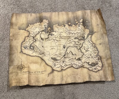 Province Of Skyrim Textured Map - Elder Scrolls Bethesda - 26 X 19