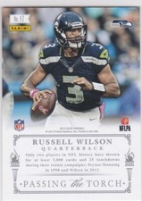 PEYTON MANNING & RUSSELL WILSON Dual BRONCOS FOOTBALL CARD Passing The Torch HOT