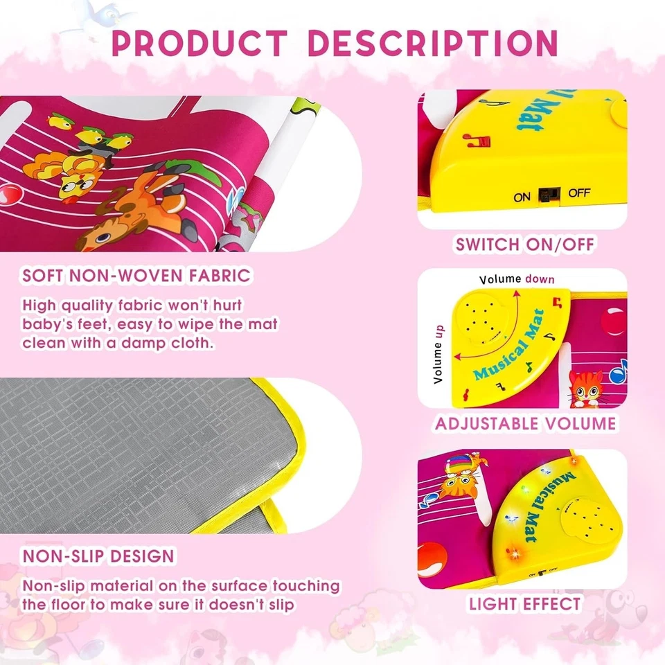Alfombra De Juguetes Piano Papete De Baile Con Teclado De Suelo Para Niños Foto 3 de 4