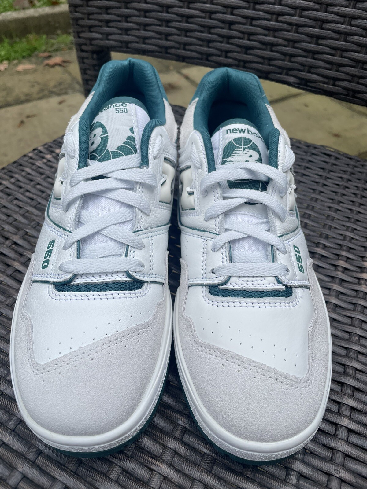 New Balance BB550 Trainers White Teal Offwhite eBay