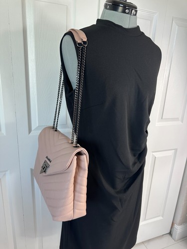 MARINA GALANTI PINK QUILTED LEATHER CROSSBODY SHOULDER BAG w CHAIN STRAP - Picture 2 of 5