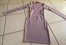 Boohoo Petites Womans  Dress Pink Back Cutout Long Sleeves Size 8