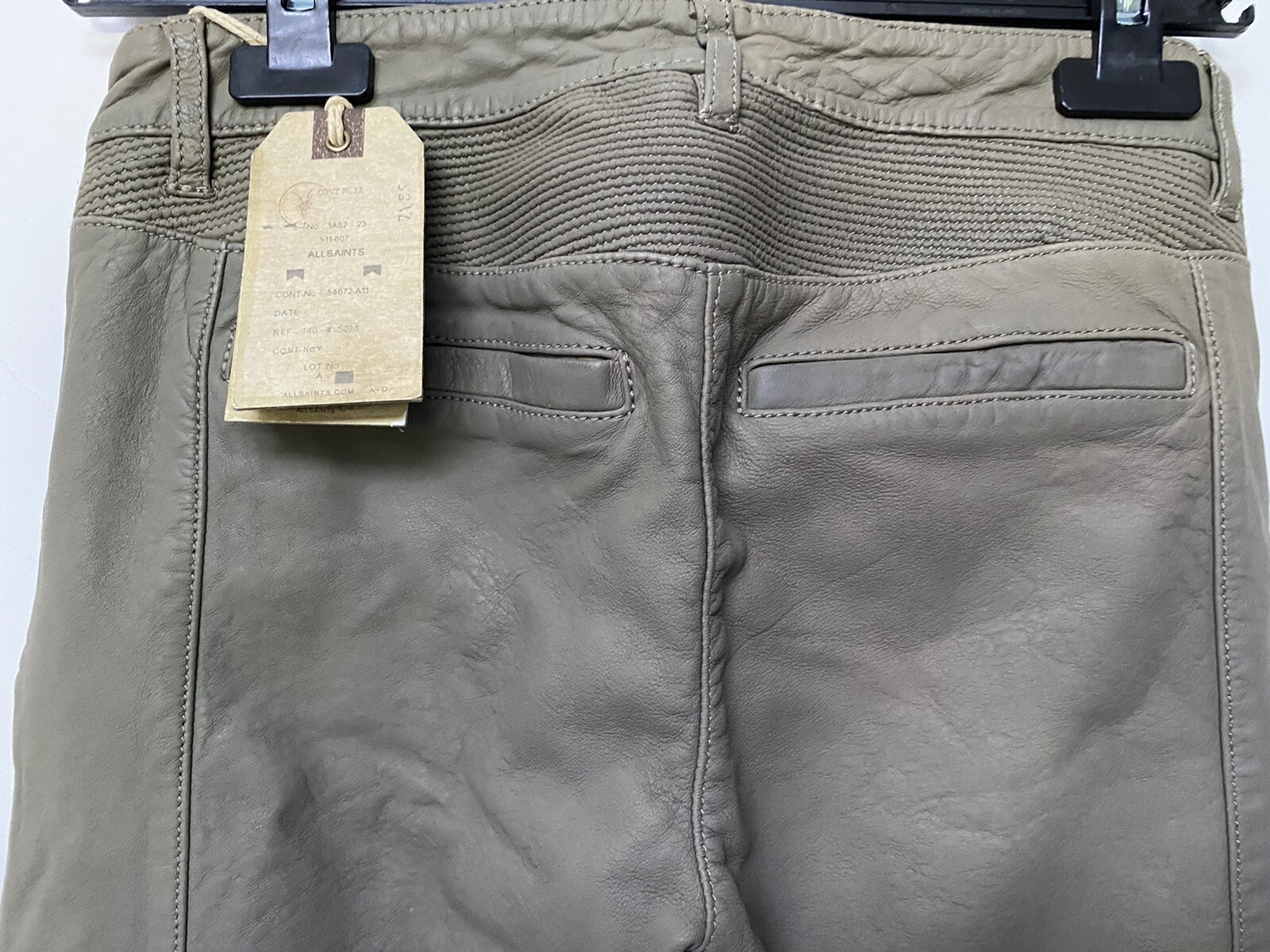 STUNNING ALL SAINTS LEATHER BIKER TROUSERS BNWT RRP £298 SAGE SIZE 26 image 7