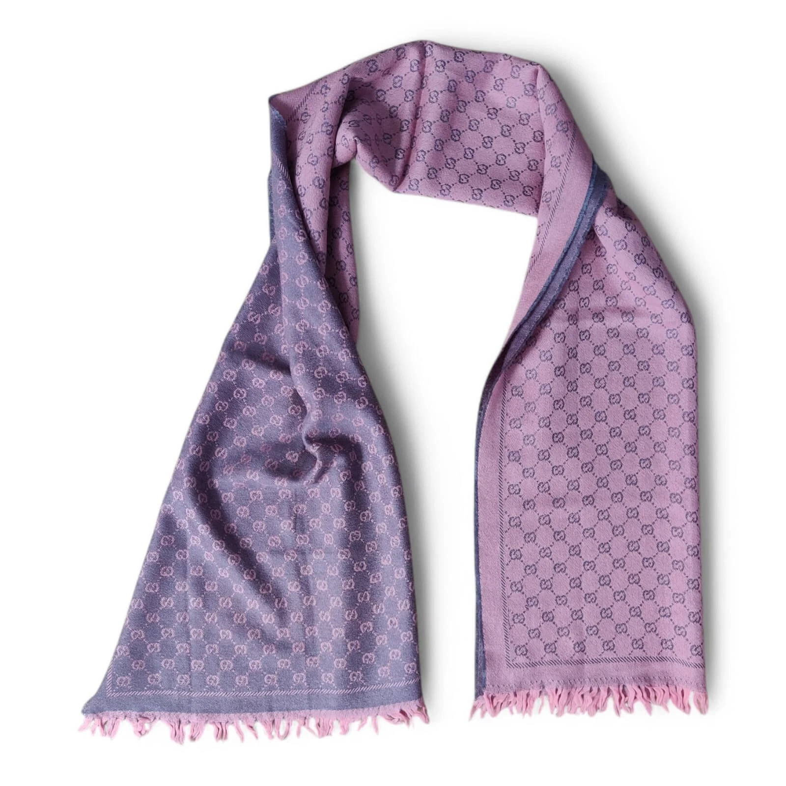 Gucci écharpe réversible deux couleurs logo GG