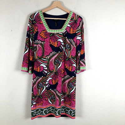 Laundry By Shelli Segal Dress Womens 4 Pink Floral Shift Colorful Work Casual