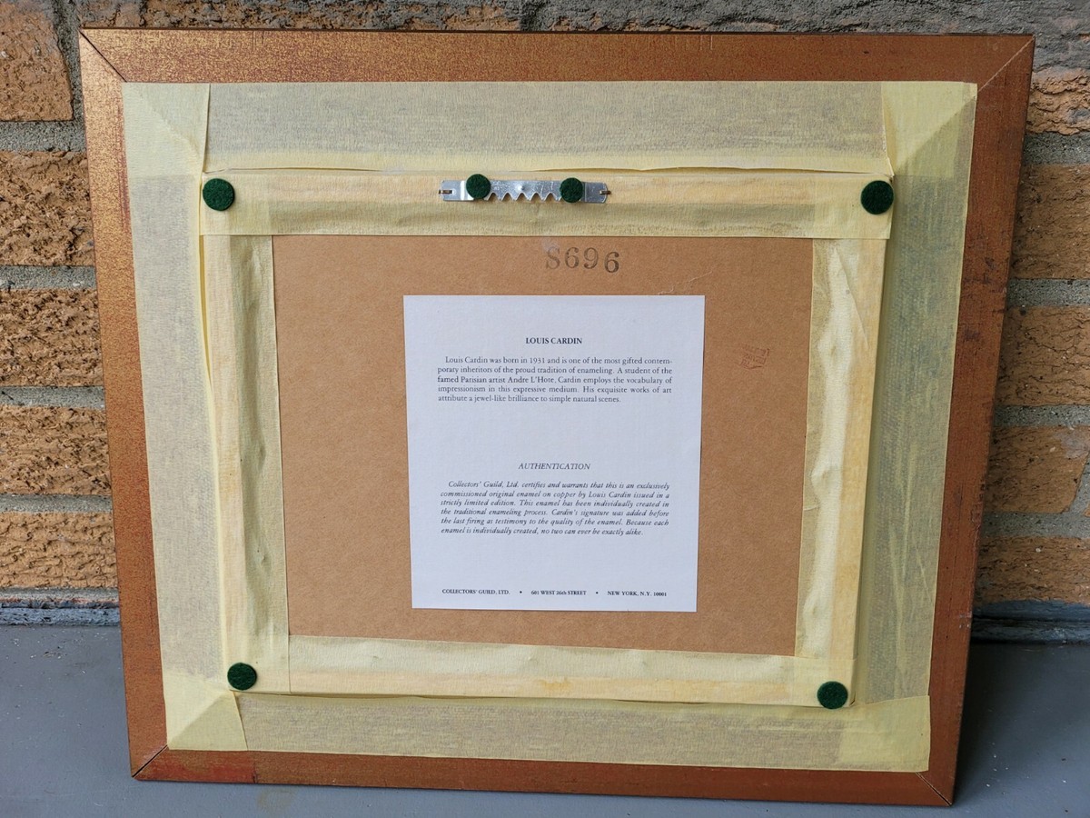 Louis Cardin エナメル 銅 絵画アート サイン入り 80年代 ① Louis Cardin エナメル 銅 絵画アート サイン入り 80年代 ① 現代絵画