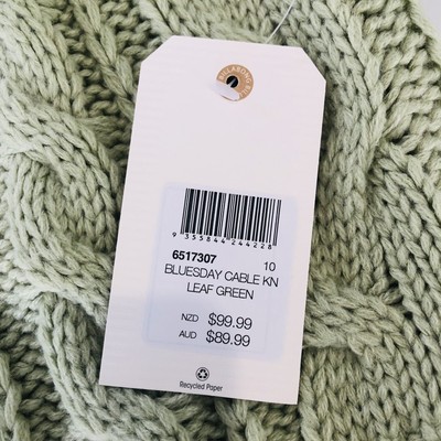 Billabong BNWT Women's Cable Knit Crew 